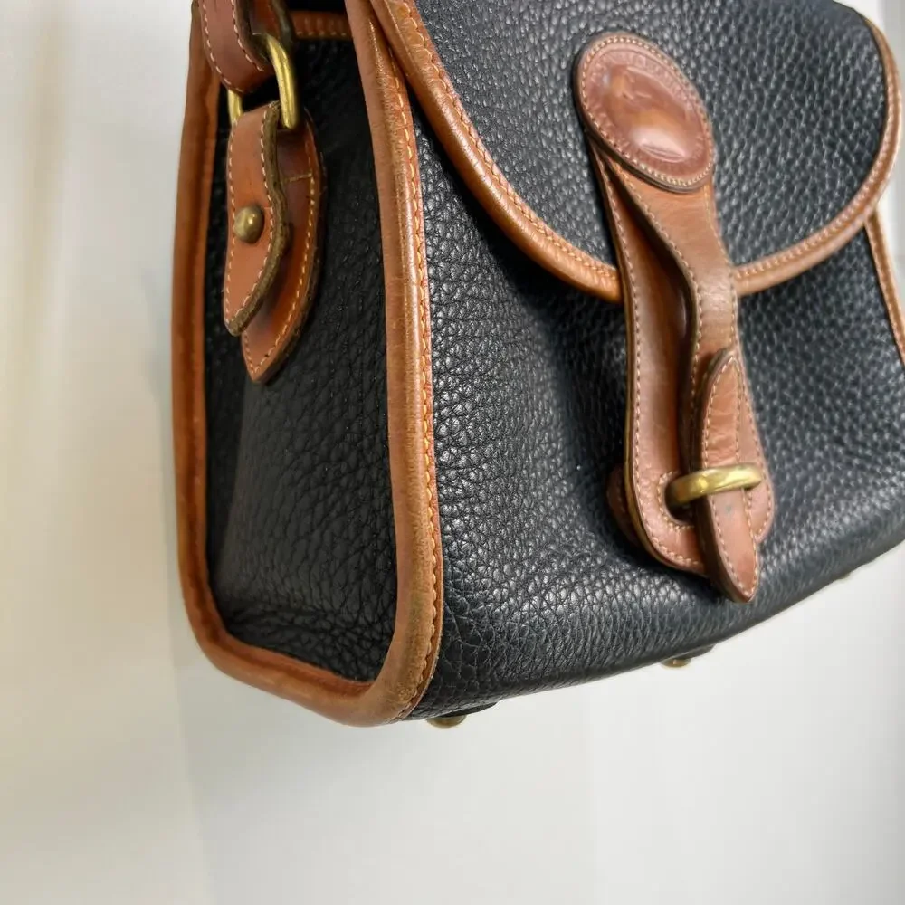 Vintage Dooney & Bourke All Weather Leather Black Crossbody Bag